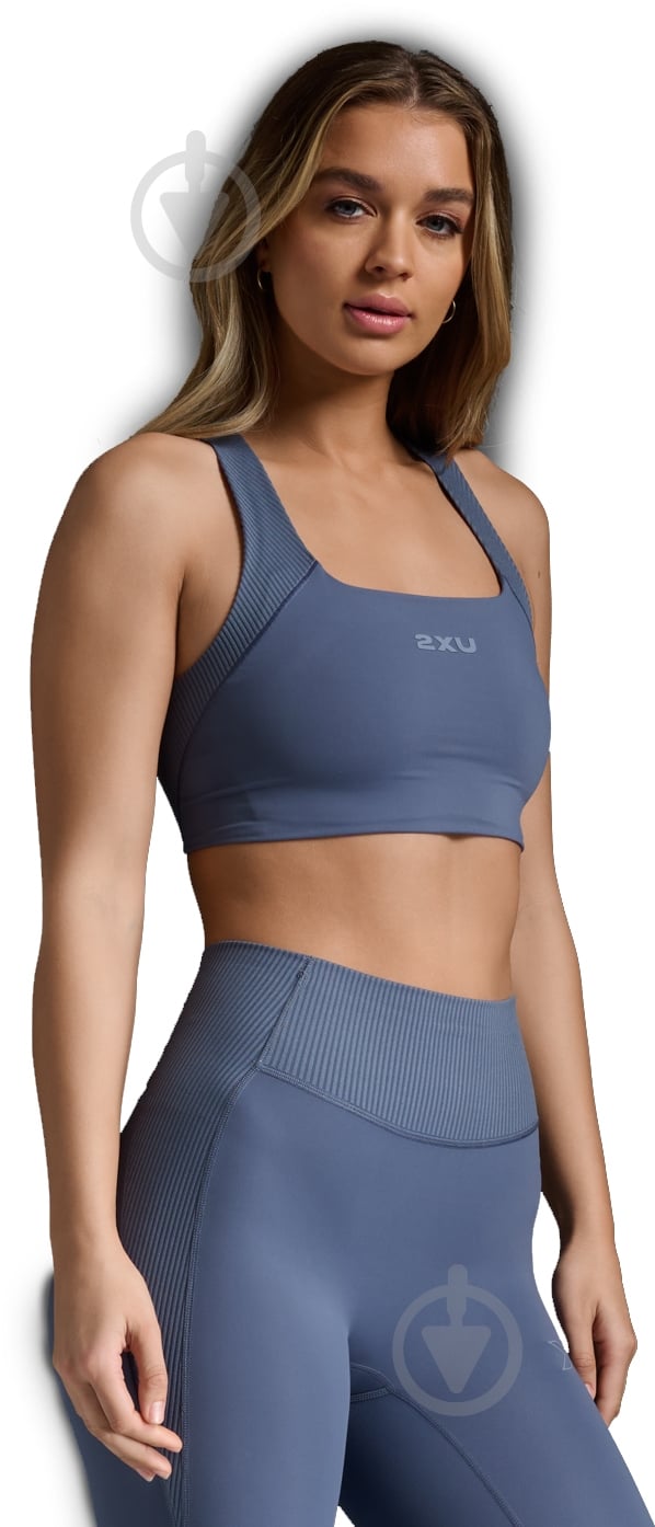Бра 2XU RIBBED LONGLINE BRA WR7280a_IND/BST р.S серый - фото 3