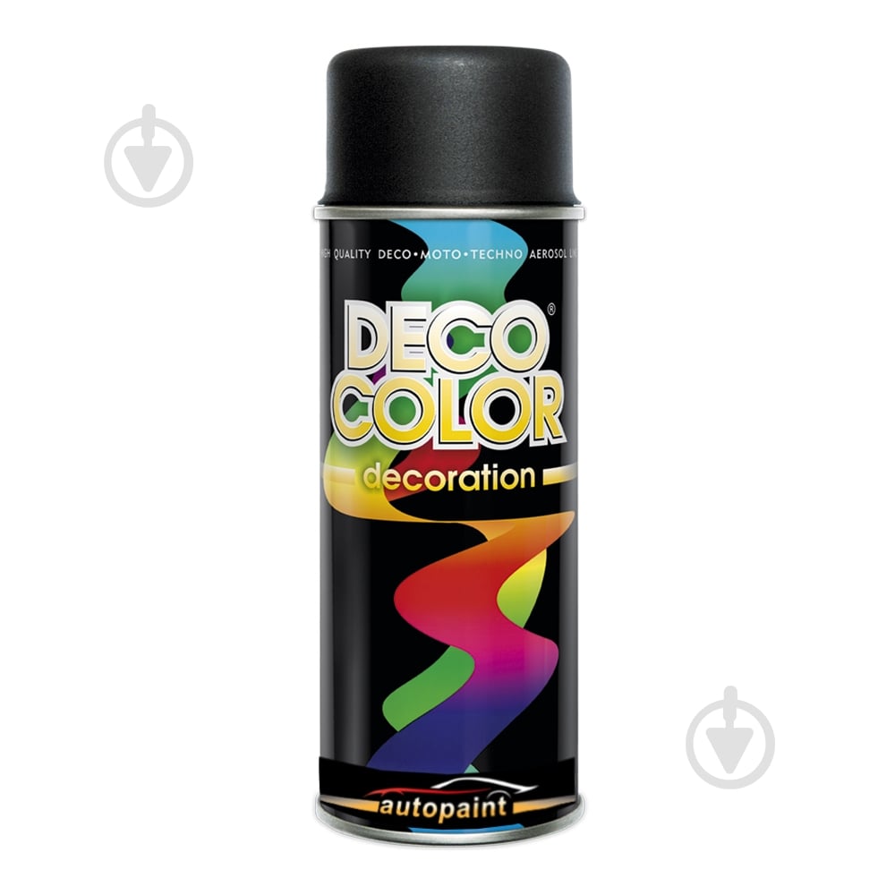Краска аэрозольная RAL 9005 черный мат DecoColor 400 мл - фото 1