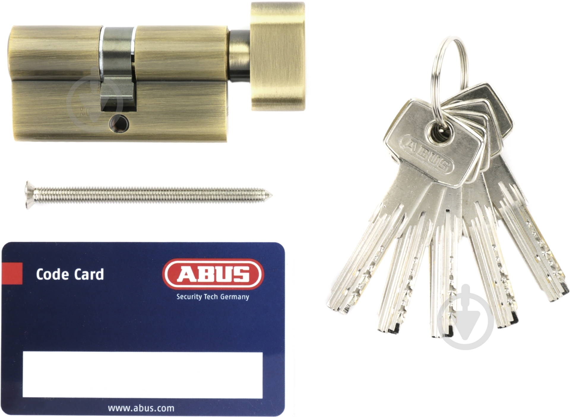 Цилиндр Abus D6 30x30 ключ-вороток 60 мм старая бронза - фото 3