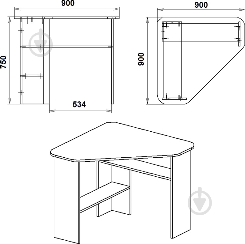 Стіл письмовий Компаніт Учень 2 вільха - фото 2