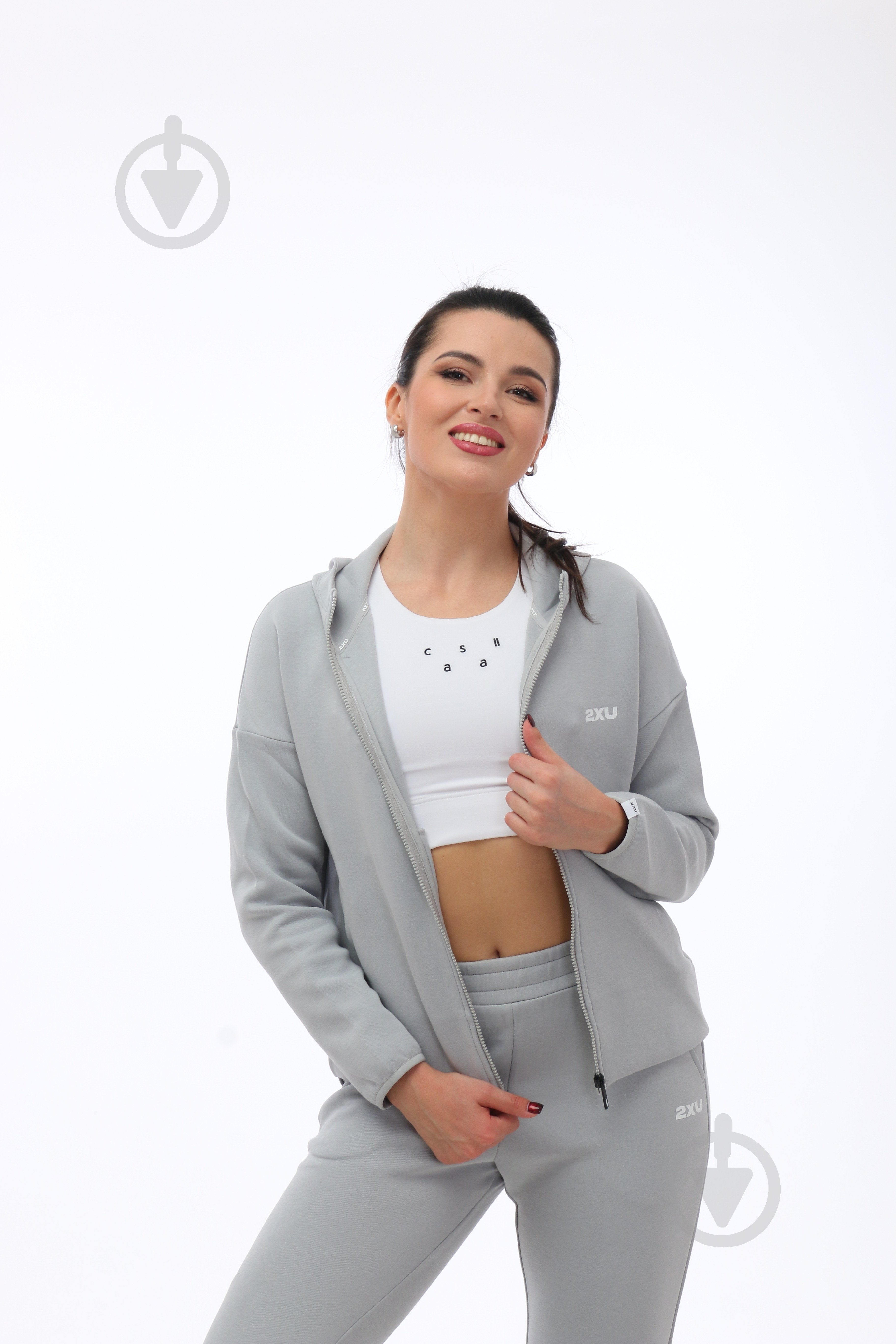 Джемпер 2XU Commute Full Zip Hoodie WR7078a_HBM/WHT р.L серый - фото 11 Джемпер 2XU Commute Full Zip Hoodie WR7078a_HBM/WHT р.L серый - фото 11