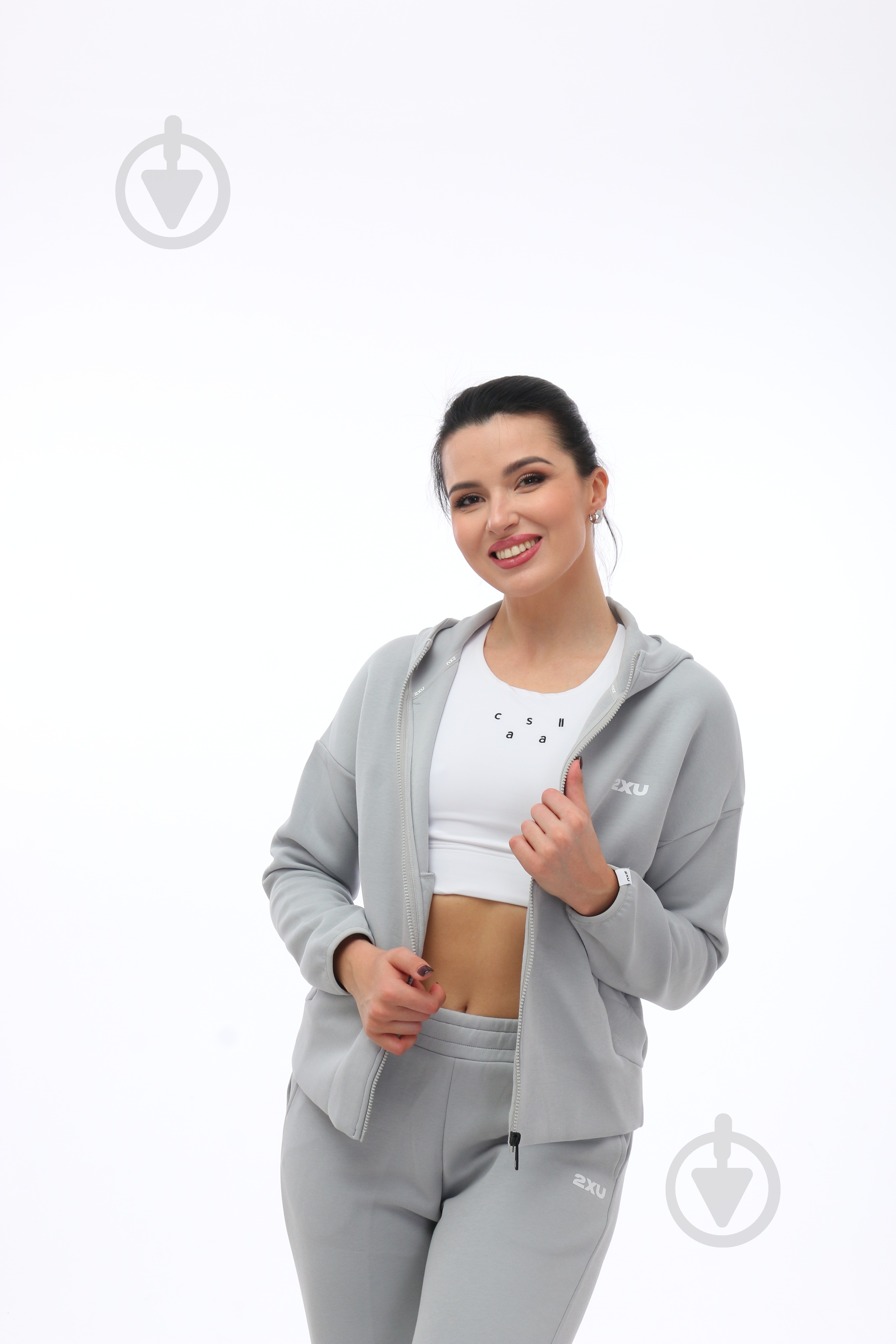 Джемпер 2XU Commute Full Zip Hoodie WR7078a_HBM/WHT р.L серый - фото 12 Джемпер 2XU Commute Full Zip Hoodie WR7078a_HBM/WHT р.L серый - фото 12