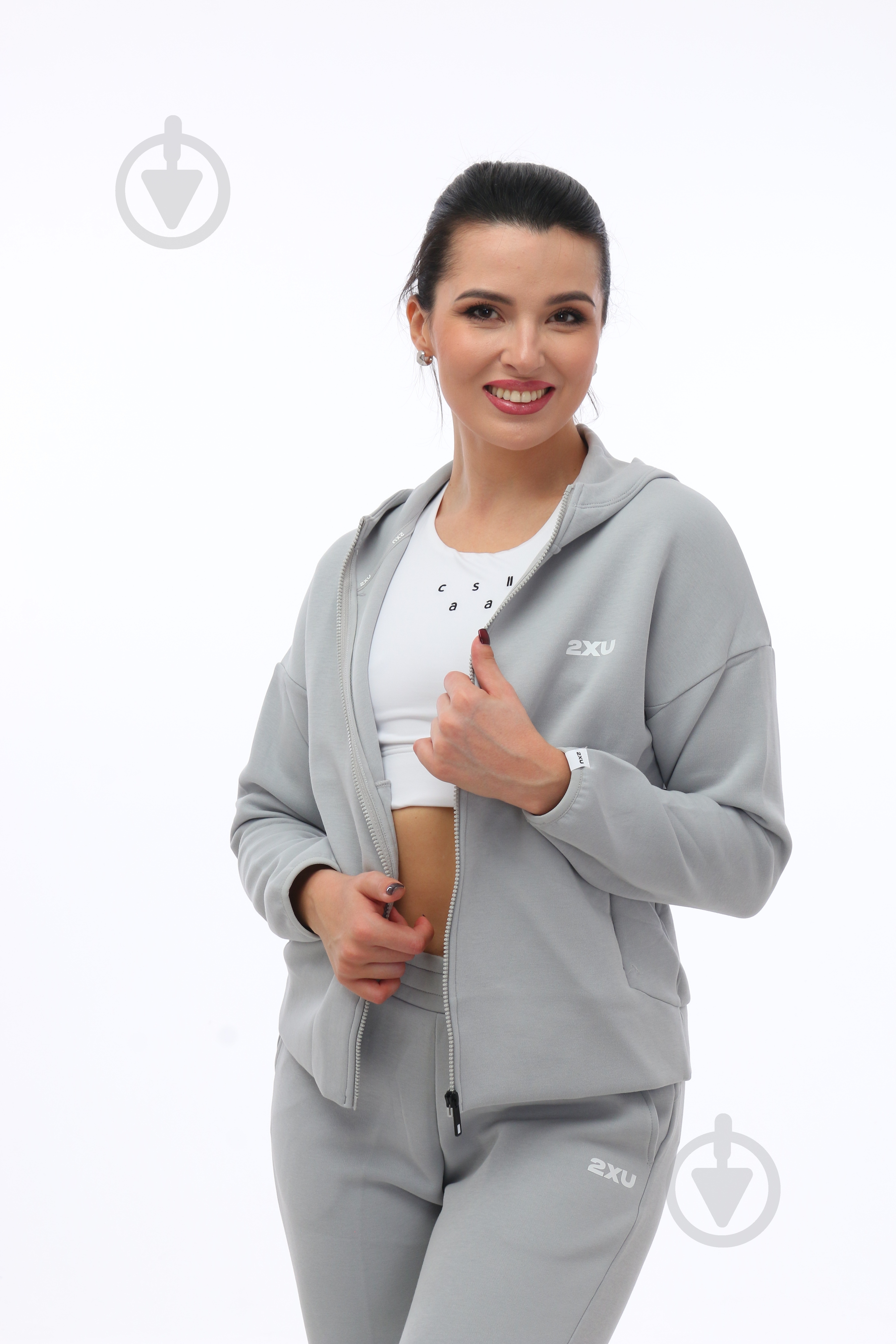 Джемпер 2XU Commute Full Zip Hoodie WR7078a_HBM/WHT р.L серый - фото 10 Джемпер 2XU Commute Full Zip Hoodie WR7078a_HBM/WHT р.L серый - фото 10