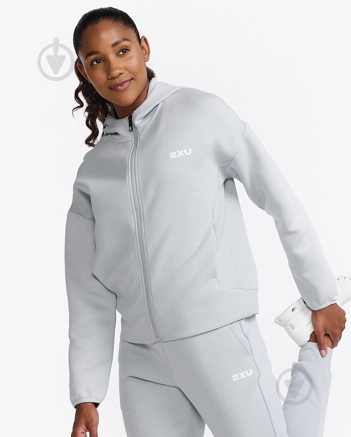 Джемпер 2XU Commute Full Zip Hoodie WR7078a_HBM/WHT р.L серый - фото 4 Джемпер 2XU Commute Full Zip Hoodie WR7078a_HBM/WHT р.L серый - фото 4