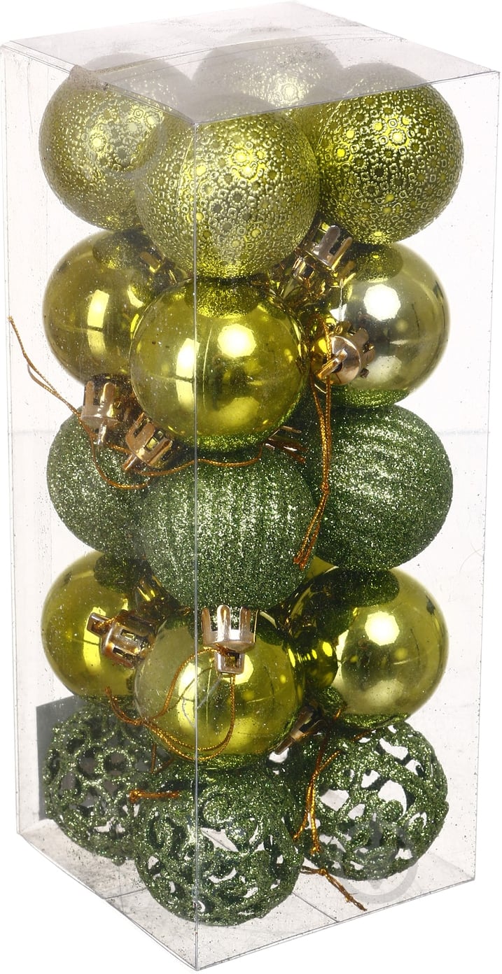 Набір ялинкових куль ажурний колір в асортименті d 40 мм 20 шт./уп. - фото 1 Набір ялинкових куль ажурний колір в асортименті d 40 мм 20 шт./уп. - фото 1