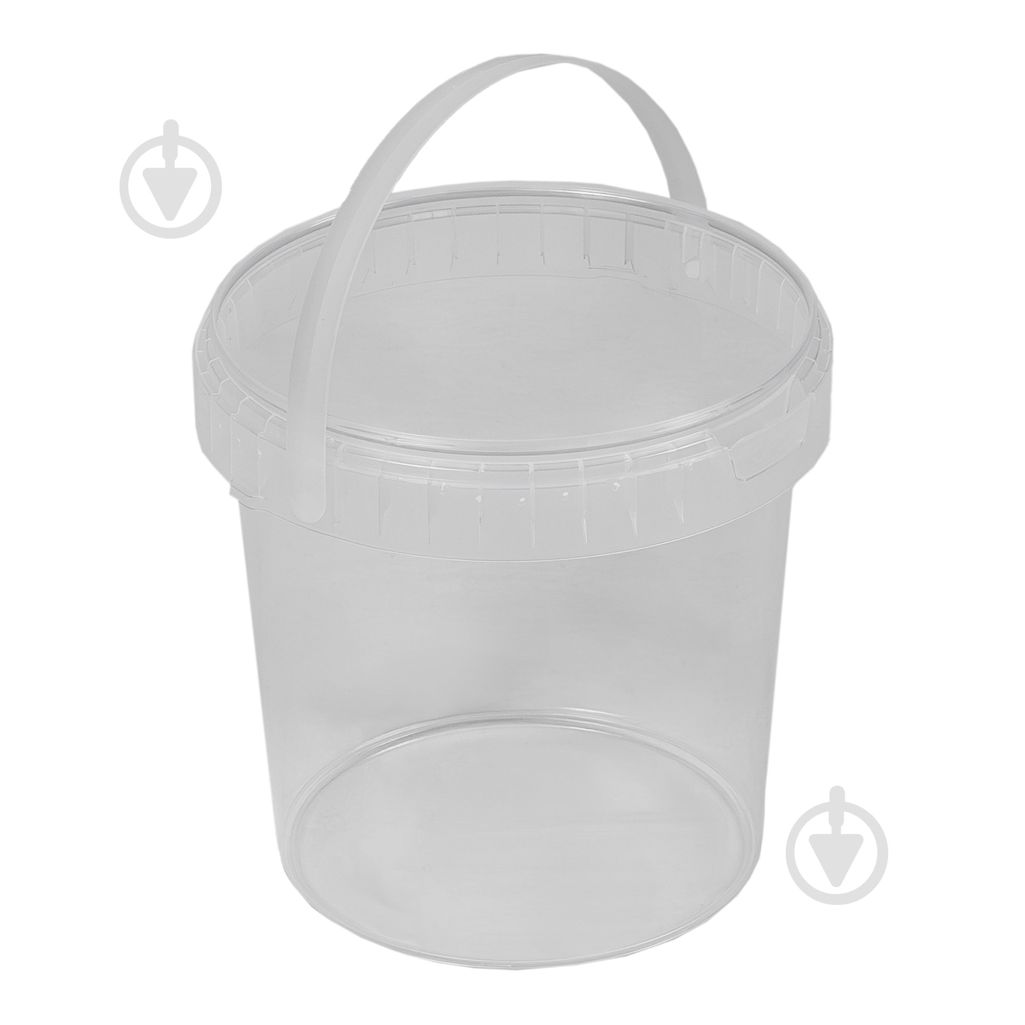 Відро звичайне Пласт-Бокс кругле з пластиковою ручкою 1 л прозорий - фото 1
