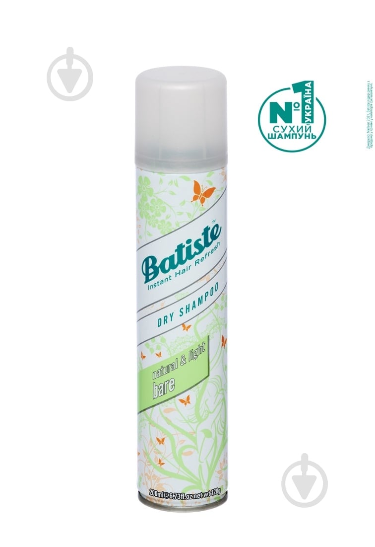 Сухий шампунь Batiste Natural & Light Bare 200 мл - фото 1 Сухий шампунь Batiste Natural & Light Bare 200 мл - фото 1