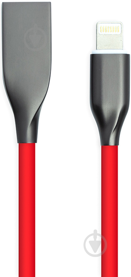 Кабель PowerPlant Lightning – USB 1 м красный (CA911400) - фото 1