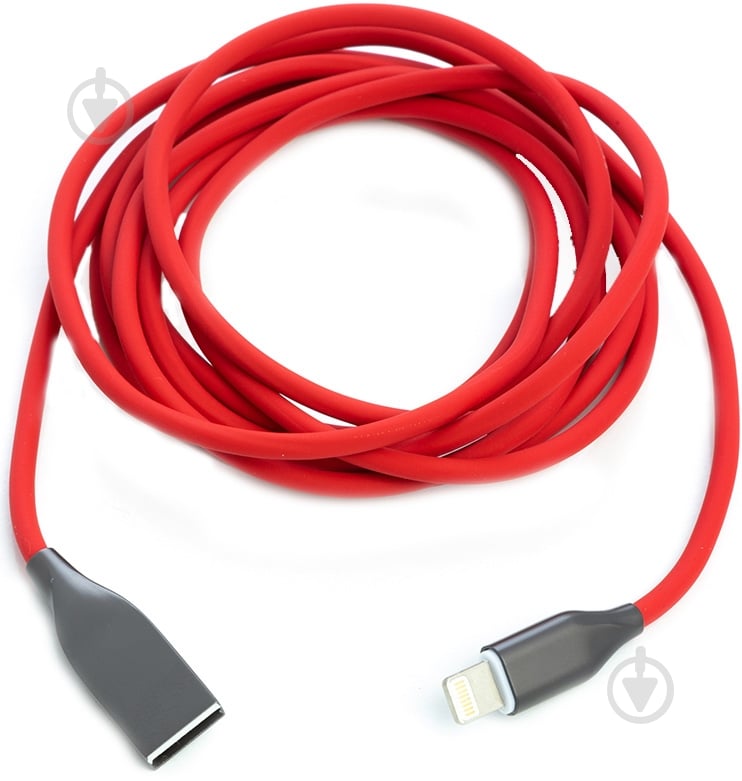 Кабель PowerPlant Lightning – USB 2 м красный (CA911417) - фото 2