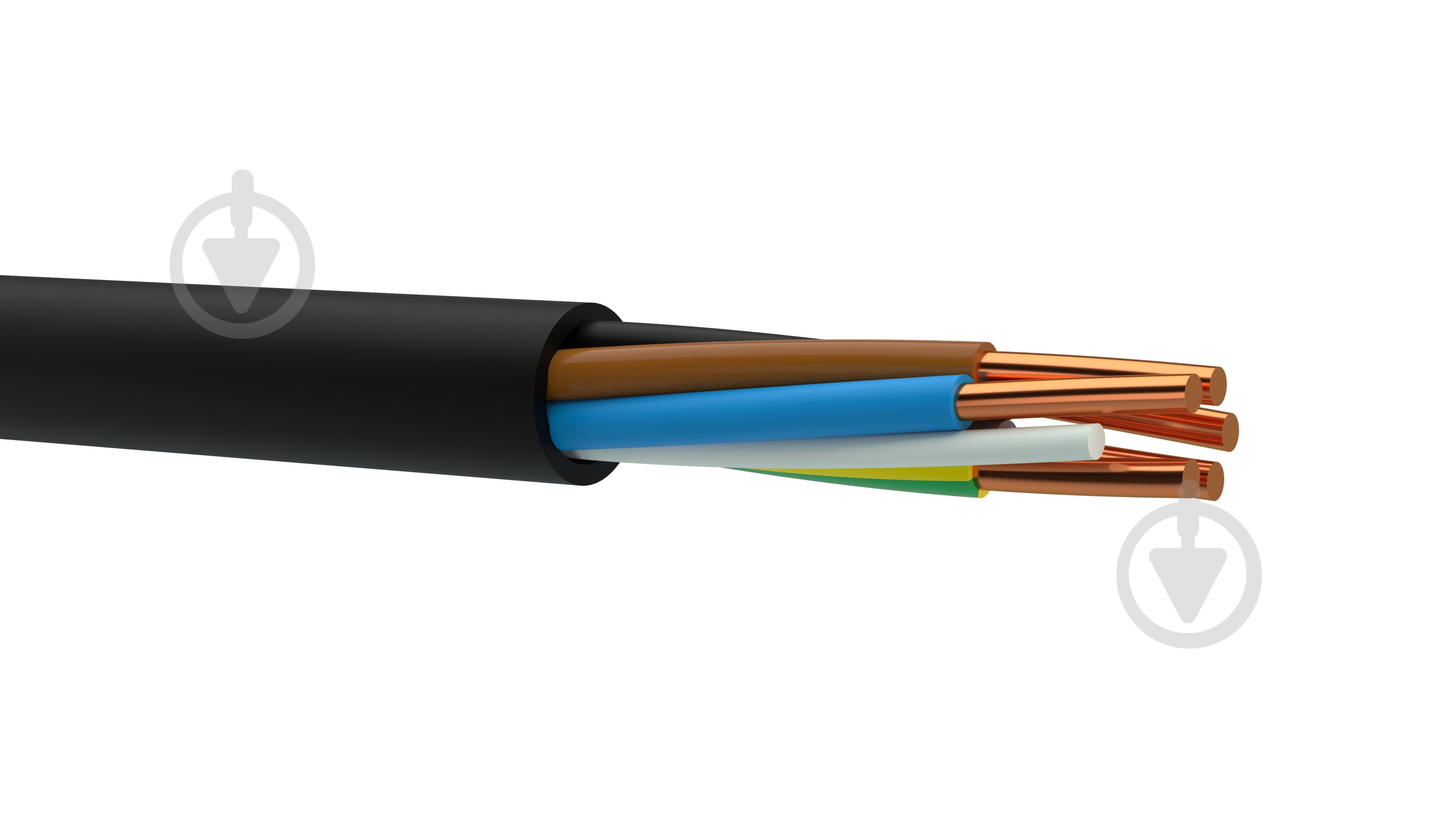 Кабель негорючий Одескабель ВВГ 5x10,0 мідь - фото 1