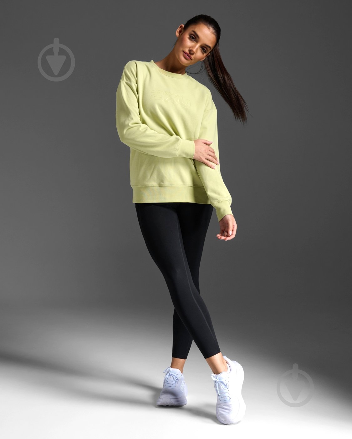 Свитшот 2XU Form French Terry Crew WR7076a_GNM/WHT р.M зеленый - фото 4