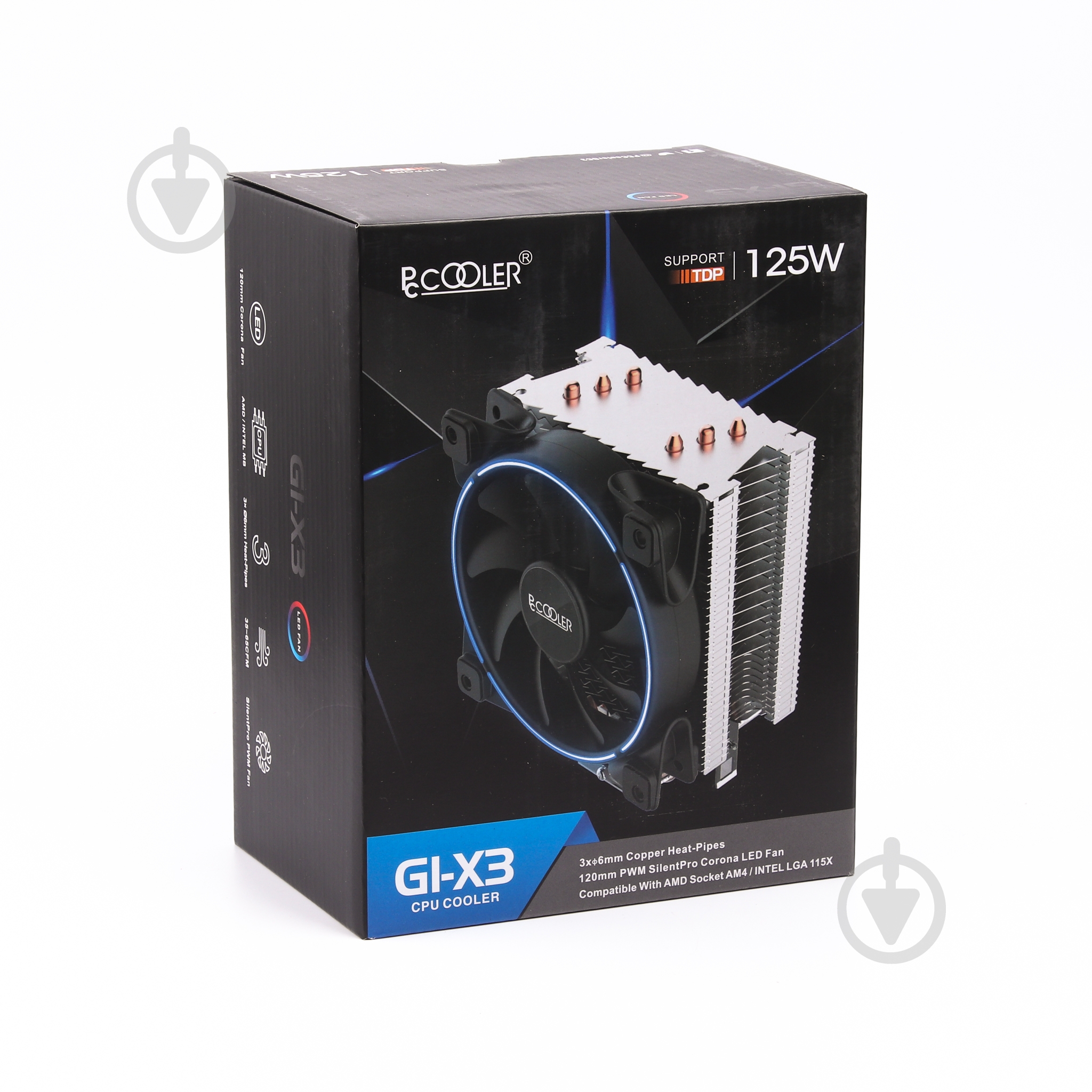 Процессорный кулер PcCooler GI-X3B, Blue lighting, TDP 125 Вт - фото 6 Процессорный кулер PcCooler GI-X3B, Blue lighting, TDP 125 Вт - фото 6