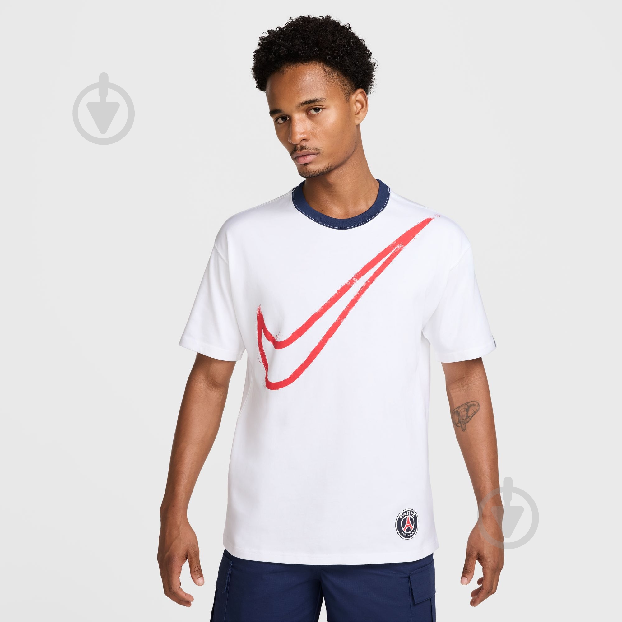 ᐉ Футболка Nike PSG M NK OVSZ SWOOSH TEE HQ0770-100 р.2XL белый