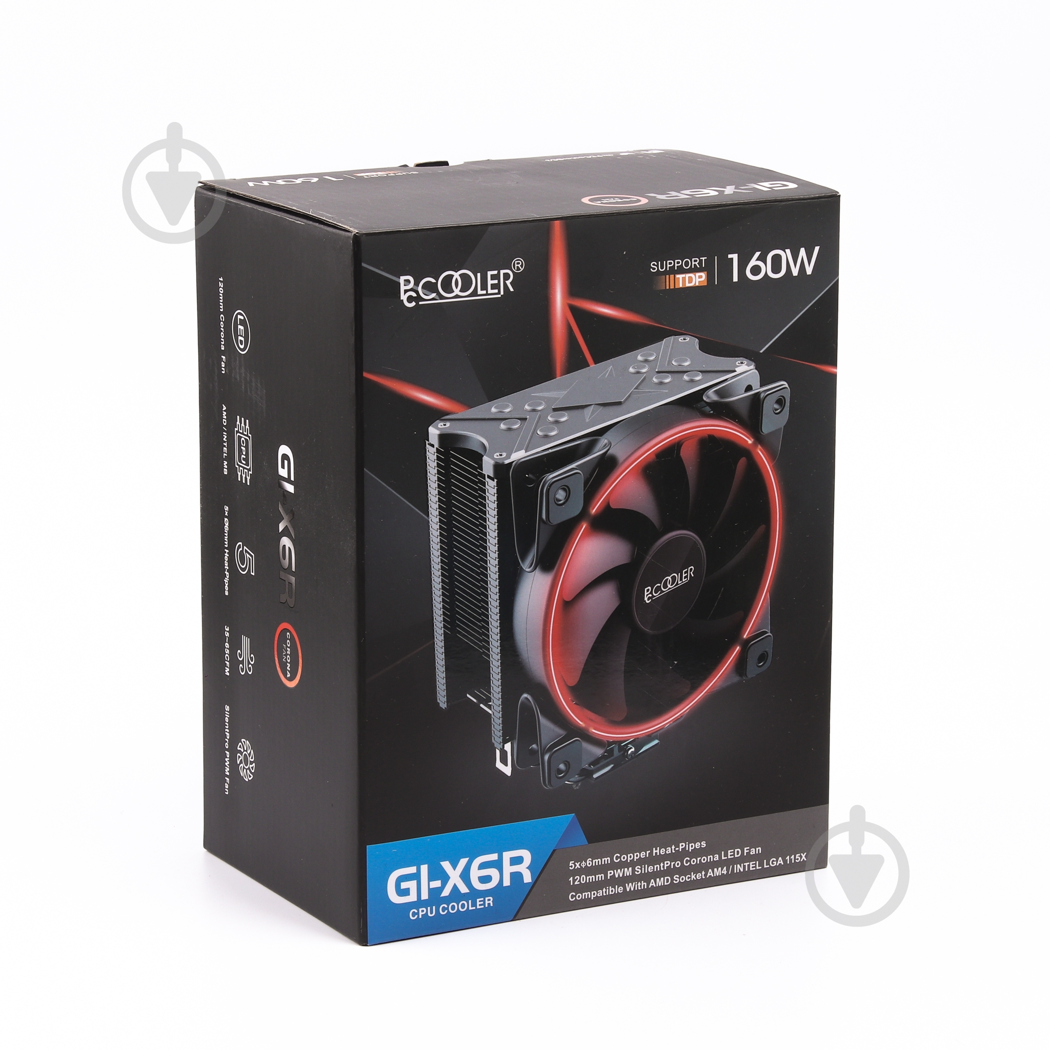 Процессорный кулер PcCooler GI-X6R, Red lighting, TDP 160 Вт - фото 5