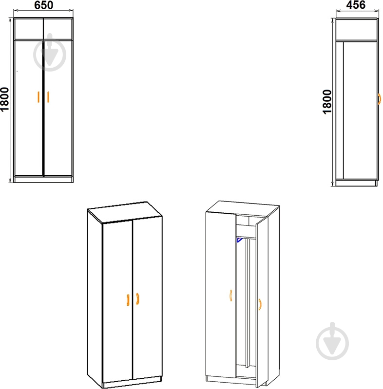 Шкаф Компанит 1 венге - фото 3