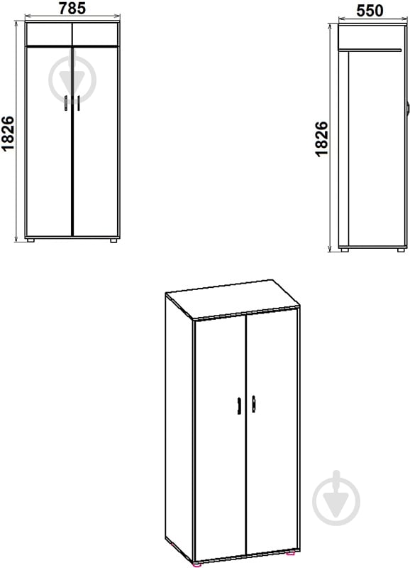 Шкаф Компанит 2 ольха ольха - фото 2 Шкаф Компанит 2 ольха ольха - фото 2