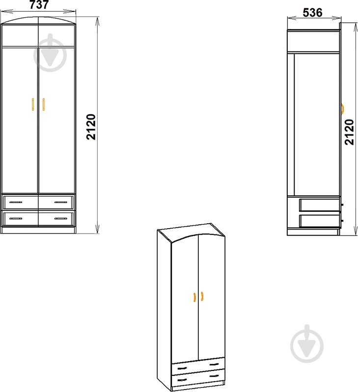 Шкаф Компанит 4 венге - фото 3 Шкаф Компанит 4 венге - фото 3