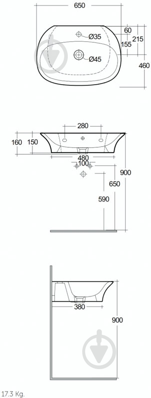 Умывальник R.A.K. Sensation 65 - фото 2 Умывальник R.A.K. Sensation 65 - фото 2