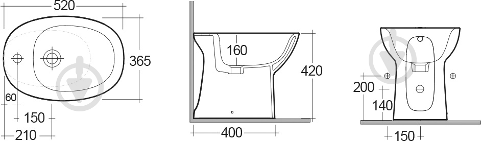 Биде напольное R.A.K. Morning - фото 3