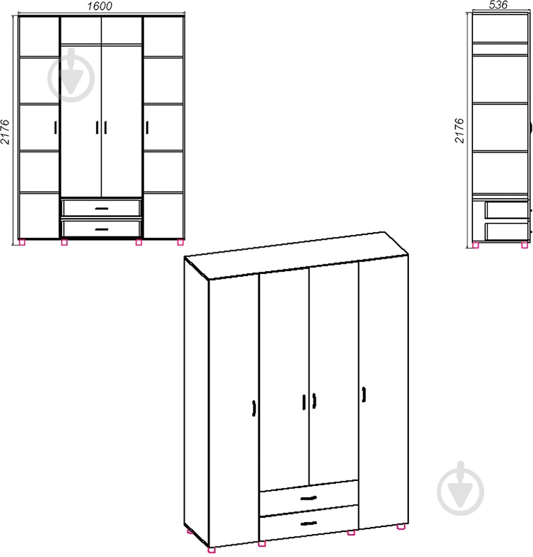 Шкаф Компанит 7 орех - фото 3