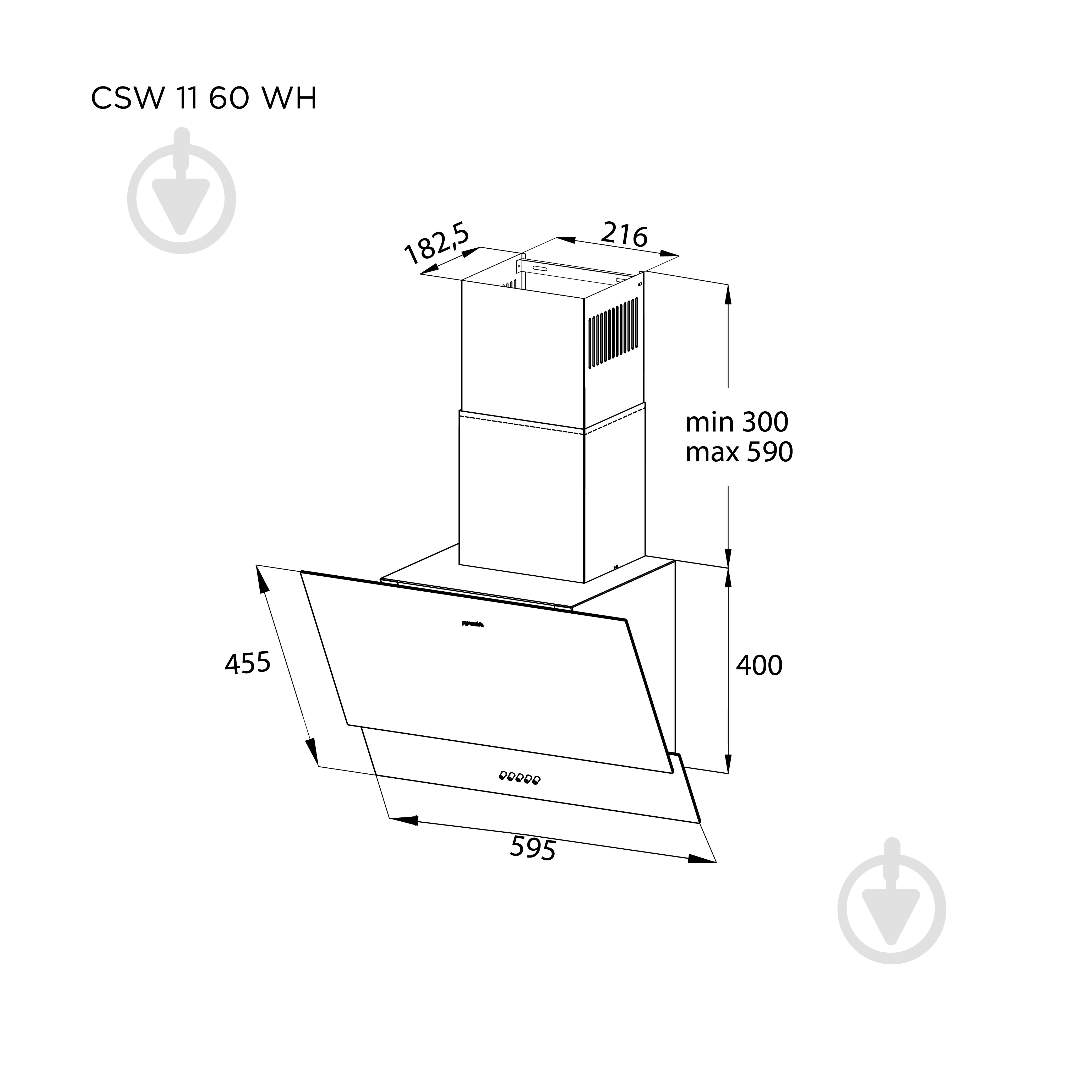 ВИТРИНА! Вытяжка Pyramida CSW 11 60 WH - фото 7 ВИТРИНА! Вытяжка Pyramida CSW 11 60 WH - фото 7