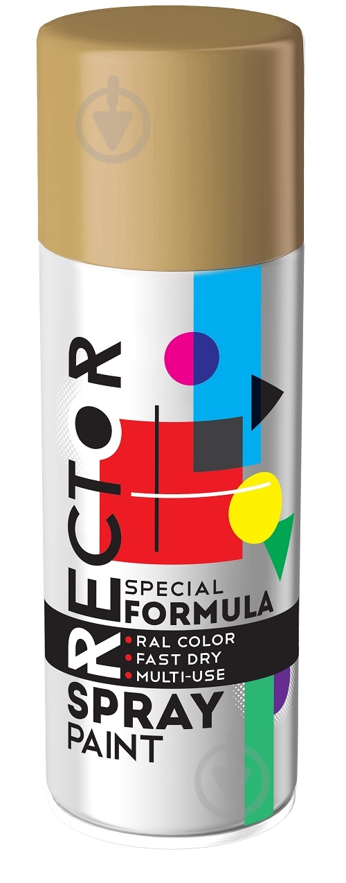 Эмаль аэрозольная универсальная RECTOR 400 мл RAL 1001 бежевая - фото 1
