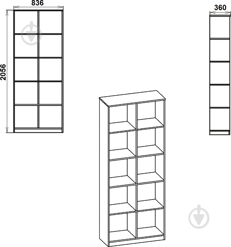 Шкаф Компанит КШ-2 дуб сонома - фото 3