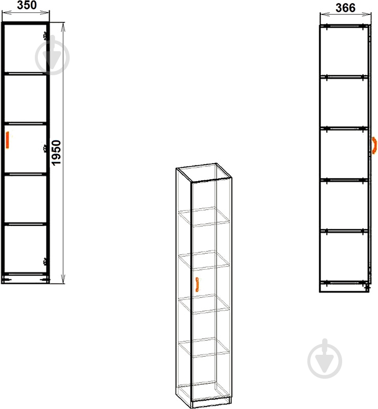 Шкаф Компанит КШ-8 дуб сонома - фото 3 Шкаф Компанит КШ-8 дуб сонома - фото 3