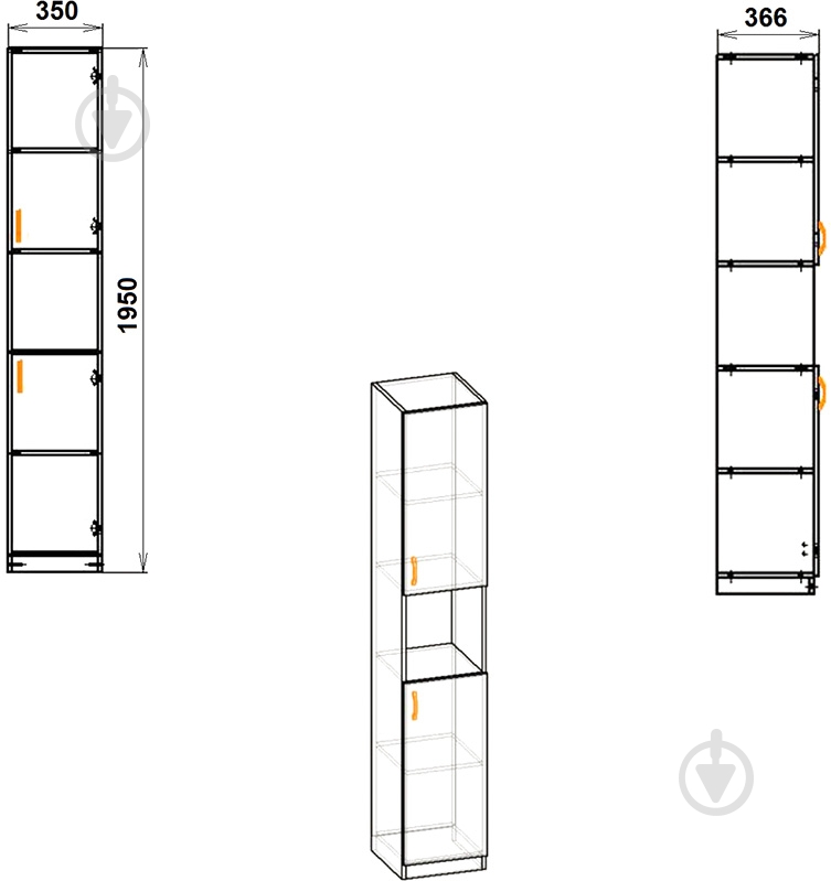 Шкаф Компанит КШ-10 дуб сонома - фото 3 Шкаф Компанит КШ-10 дуб сонома - фото 3