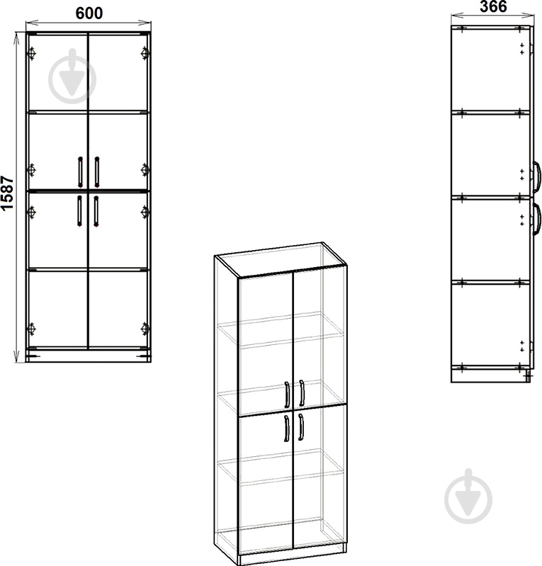 Шкаф Компанит КШ-12 венге - фото 3