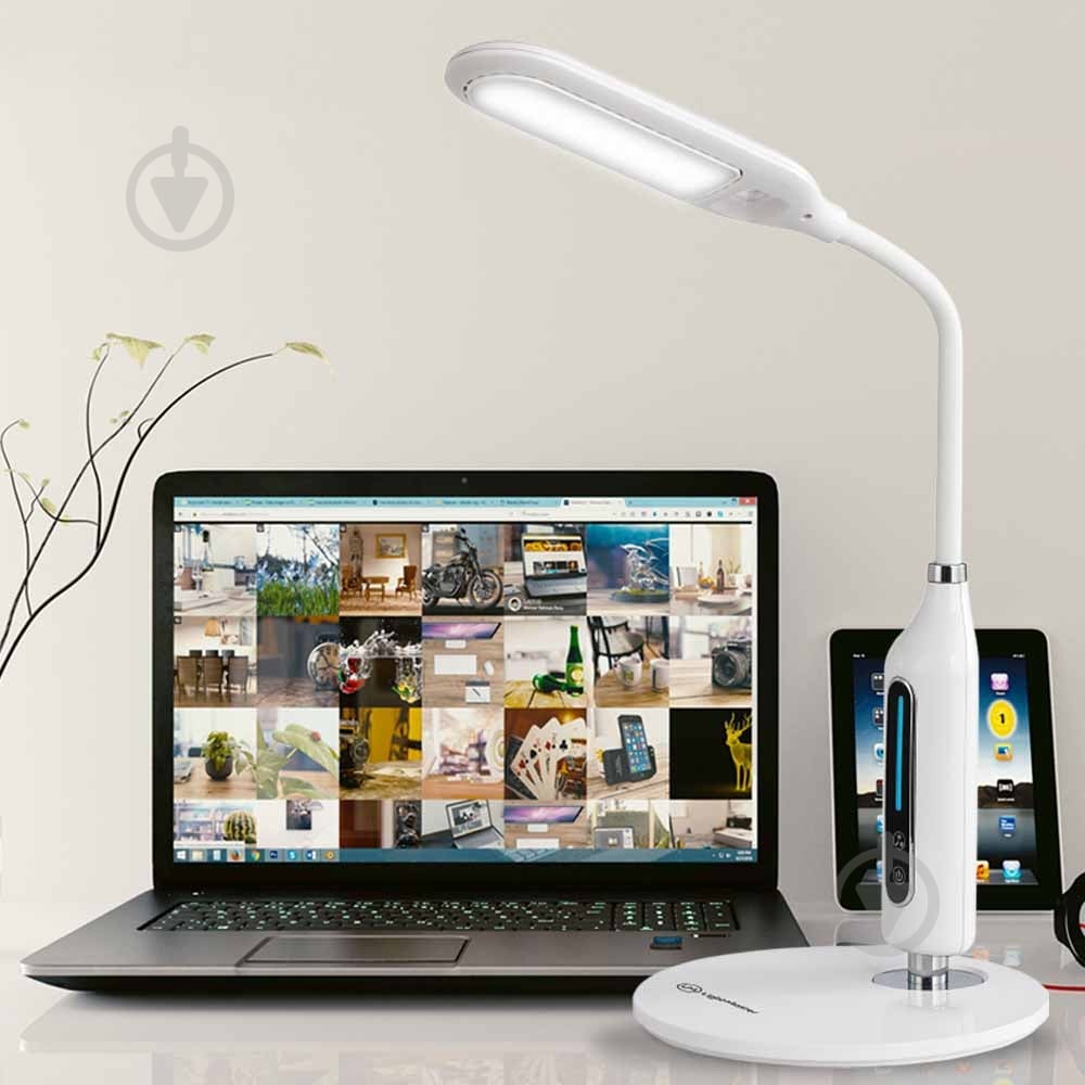 Настольная лампа LightMaster DE1143 LED с сенсором 8 Вт белый с серебристым - фото 7