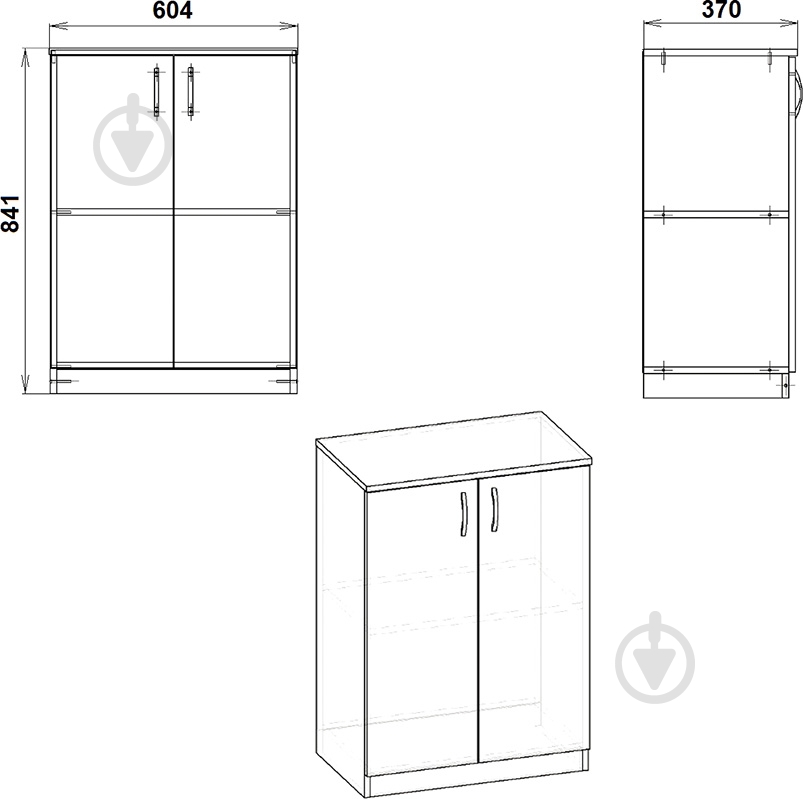 Шкаф Компанит КШ-17 дуб сонома - фото 3
