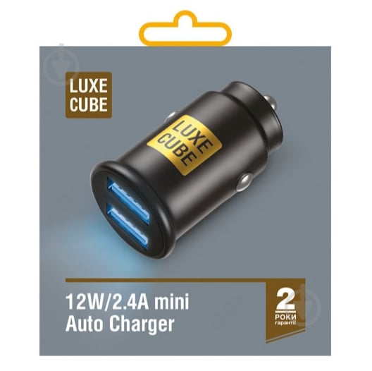 Адаптер автомобільний Luxe Cube 12W/2.4А чорний - фото 2