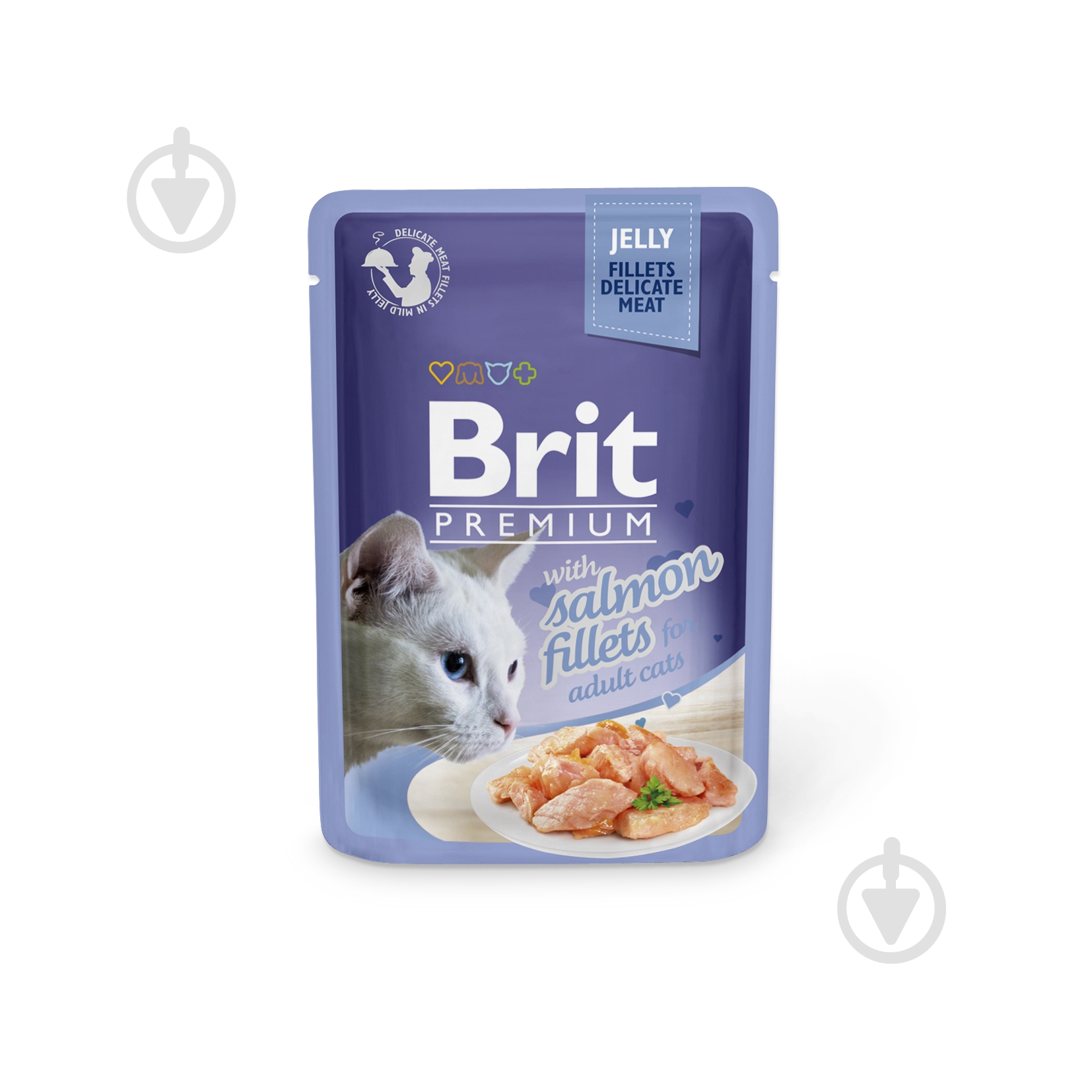 Корм Brit Premium Cat pouch філе лосося в желе 85 г - фото 1 Корм Brit Premium Cat pouch філе лосося в желе 85 г - фото 1
