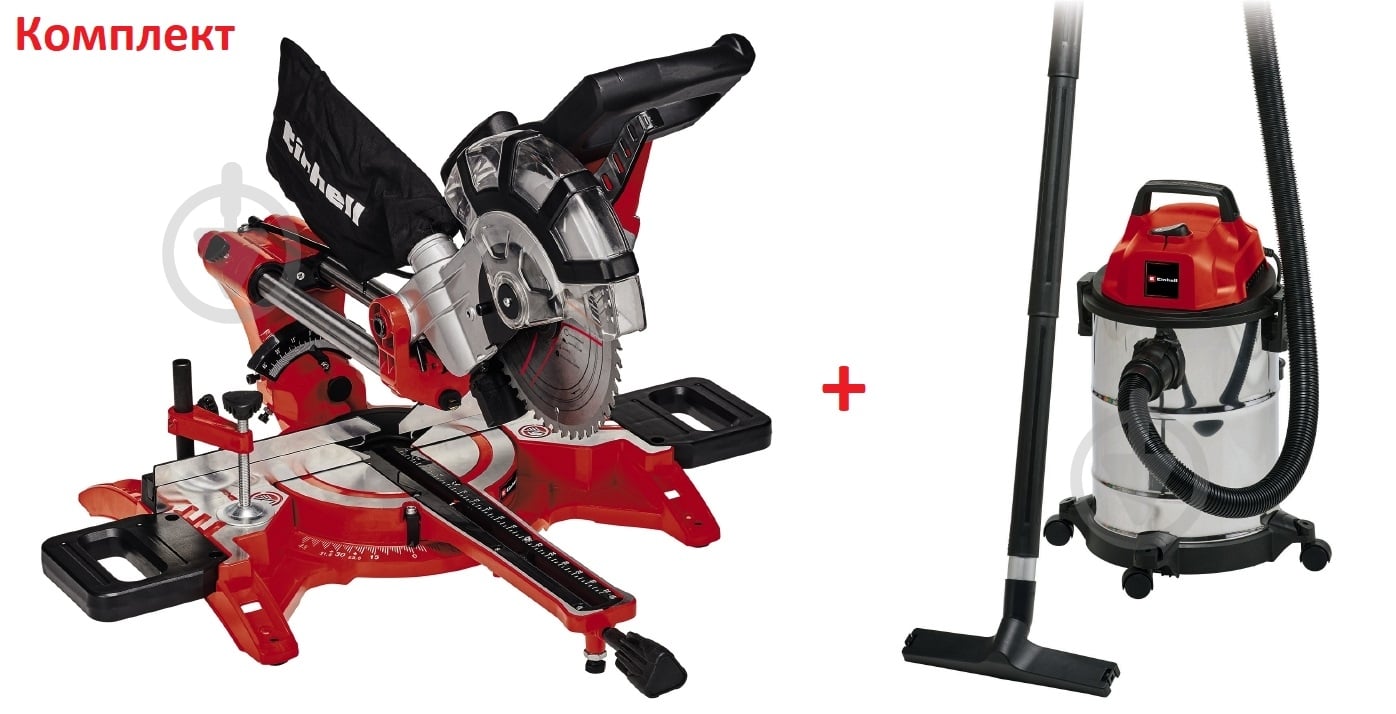 Пила торцовочная Einhell TC-SM 2131/2 Dual + TC-VC 1820 S - фото 1