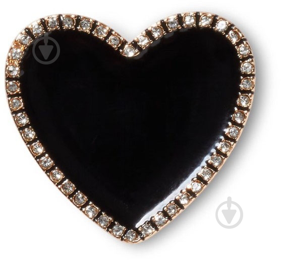 Джибитсы JIBBITZ Black heart with gold outline - фото 1