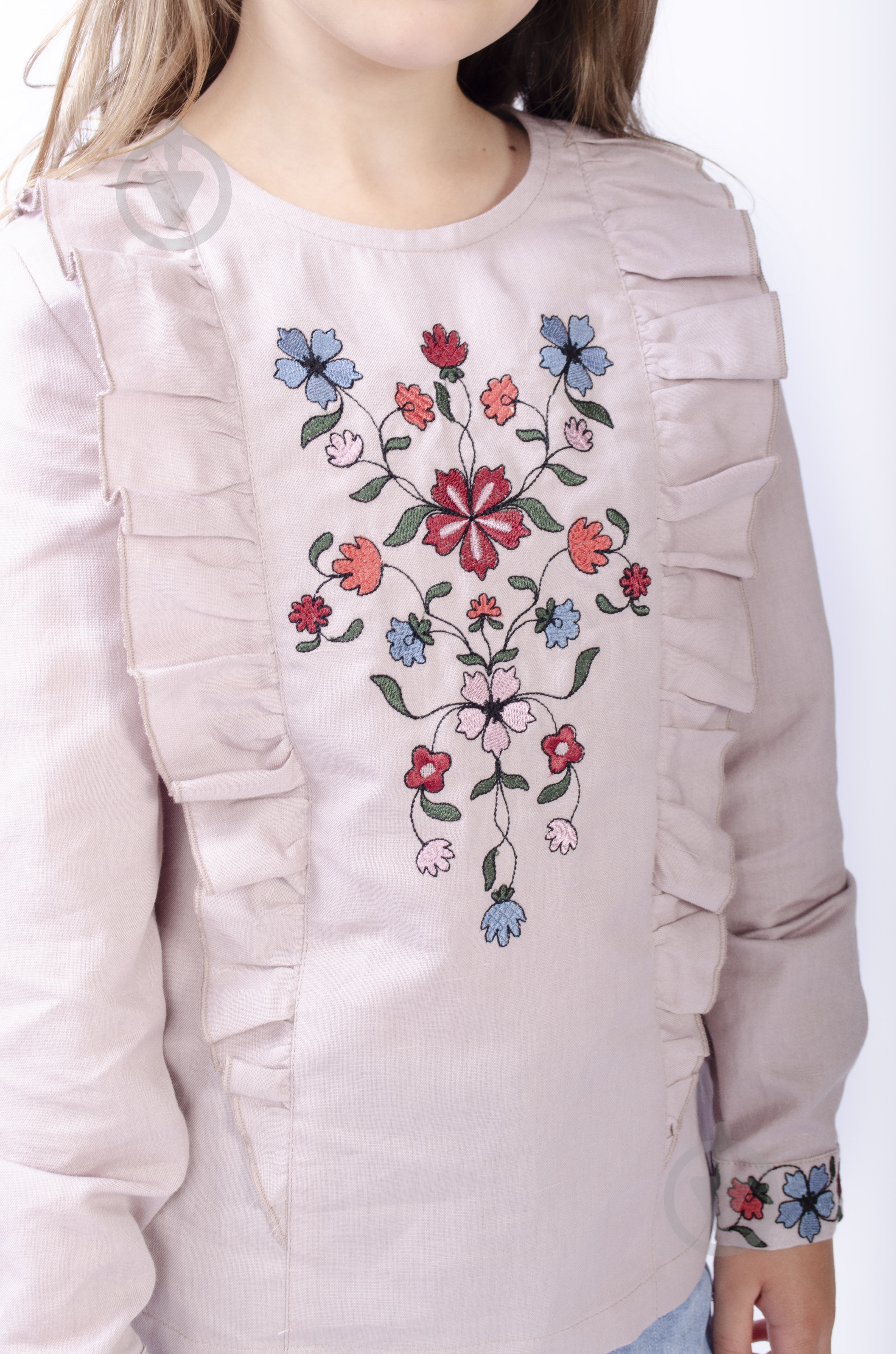 Вышиванка для девочек Эдельвика р.134 розовый 80-21/00 - фото 3