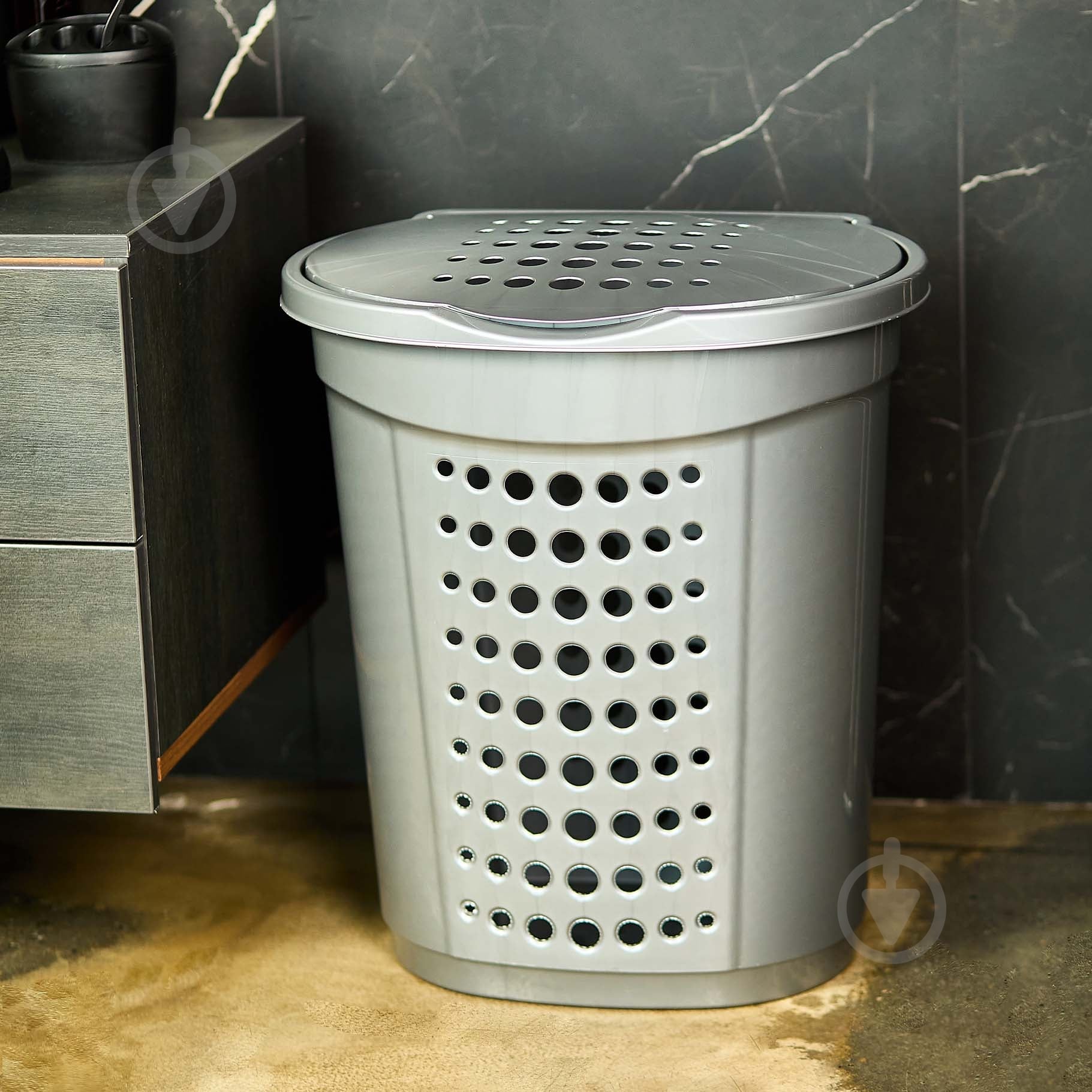 Кошик для білизни Алеана 568х504х394 мм 60 л сірий - фото 3