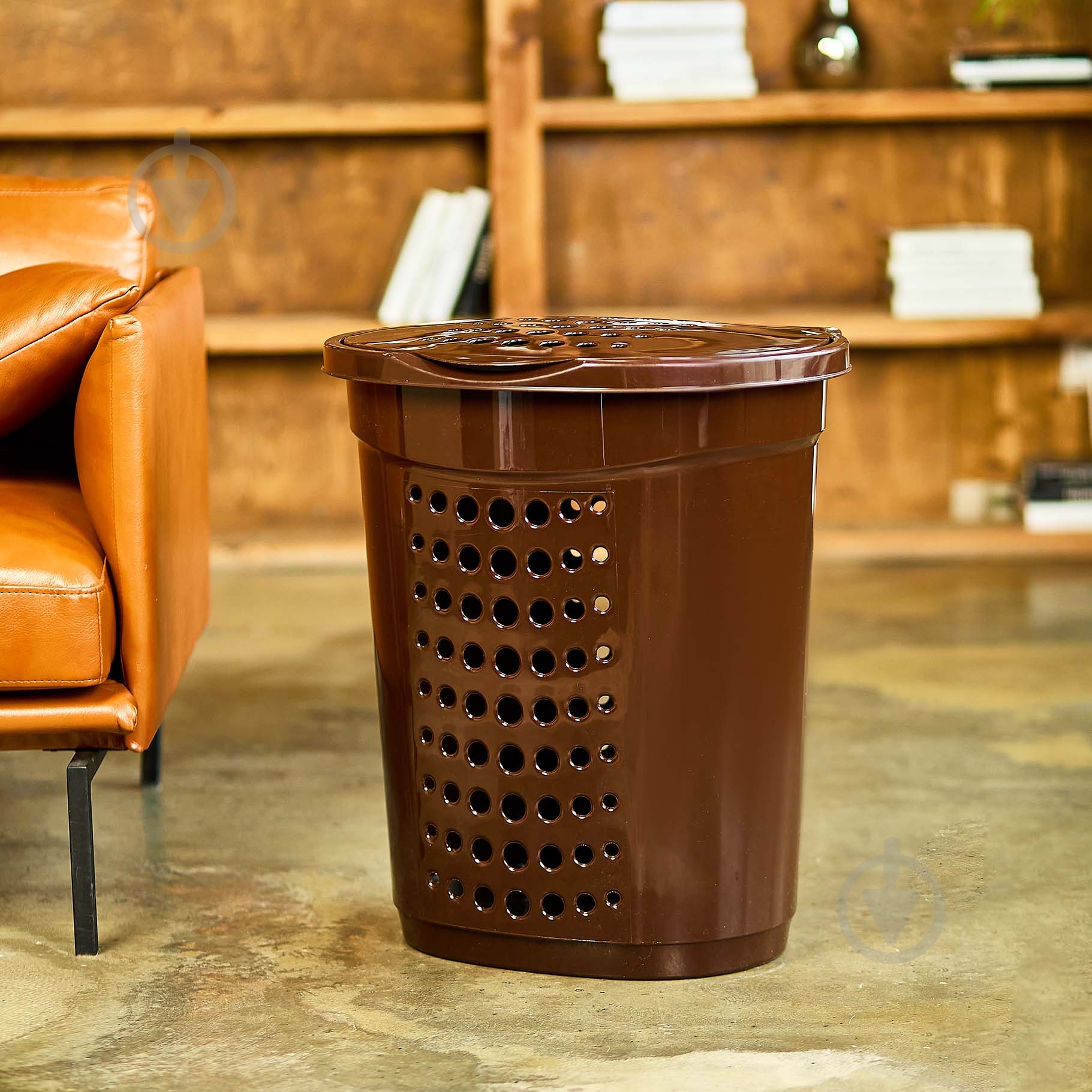 Кошик для білизни Алеана 568х504х394 мм 60 л темно-коричневий - фото 2