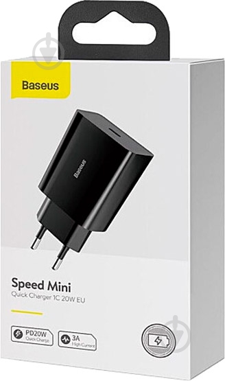 Сетевое зарядное устройство BASEUS QC 1С CCFS-SN01 20W Black - фото 10