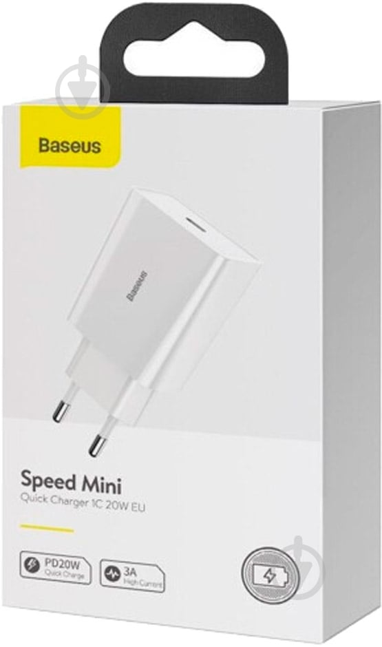 Сетевое зарядное устройство BASEUS QC 1С CCFS-SN02 20W White - фото 8 Сетевое зарядное устройство BASEUS QC 1С CCFS-SN02 20W White - фото 8
