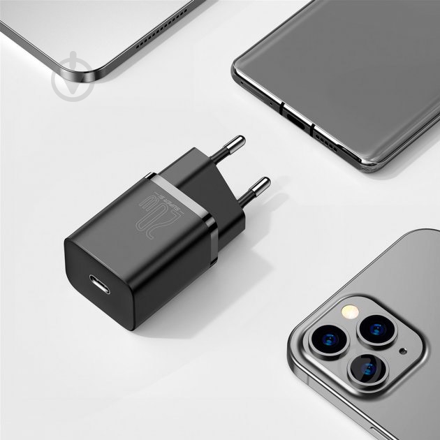 Сетевое зарядное устройство BASEUS Super Si USB-C 20W (CCSUP-B01) Black - фото 7