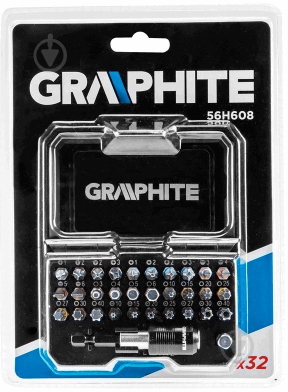 Набор бит GRAPHITE с держателем 32 шт. 56H608 - фото 3