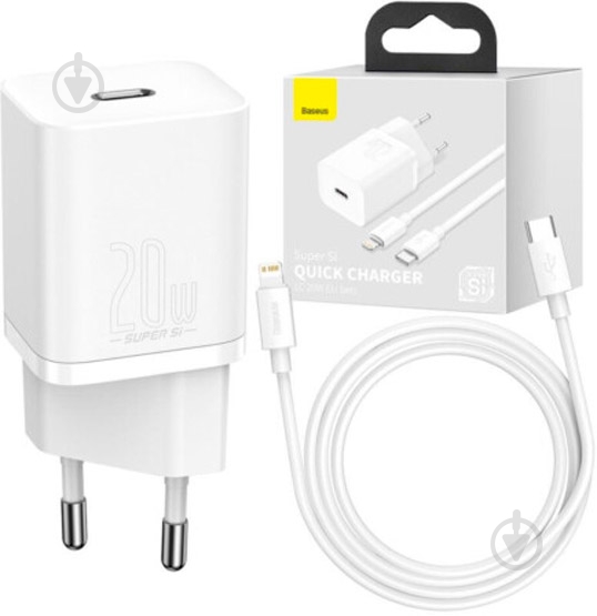 Сетевое зарядное устройство BASEUS Super Si USB-C 20W (TZCCSUP-B02) White - фото 10 Сетевое зарядное устройство BASEUS Super Si USB-C 20W (TZCCSUP-B02) White - фото 10
