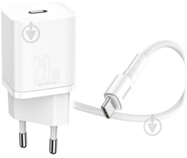 Сетевое зарядное устройство BASEUS Super Si USB-C 20W (TZCCSUP-B02) White - фото 7 Сетевое зарядное устройство BASEUS Super Si USB-C 20W (TZCCSUP-B02) White - фото 7