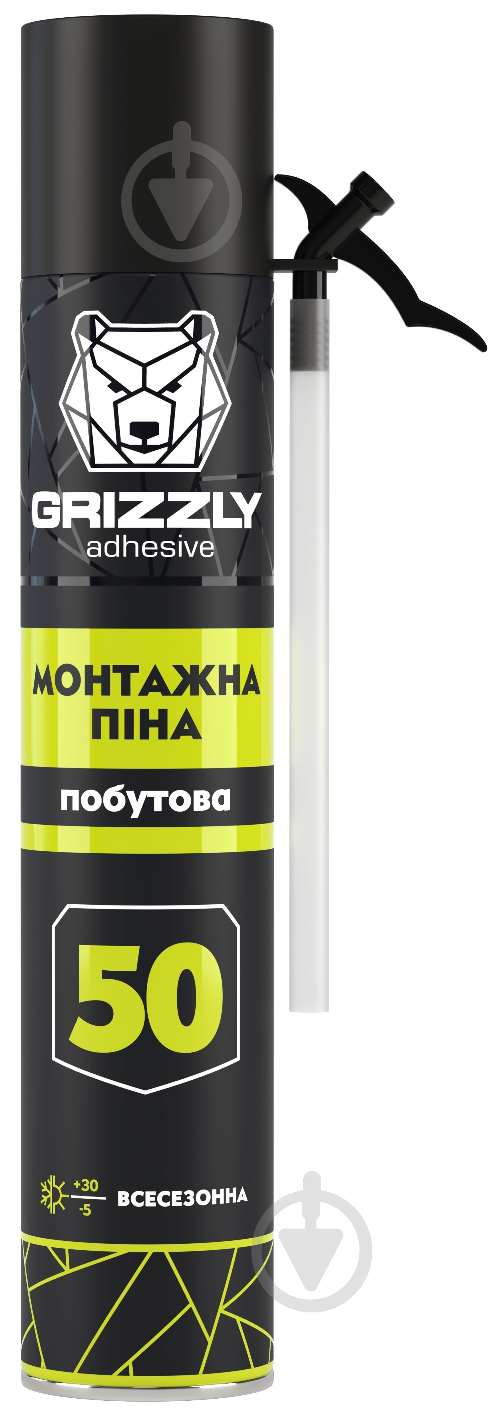 Пена монтажная Grizzly бытовая 700 мл - фото 1