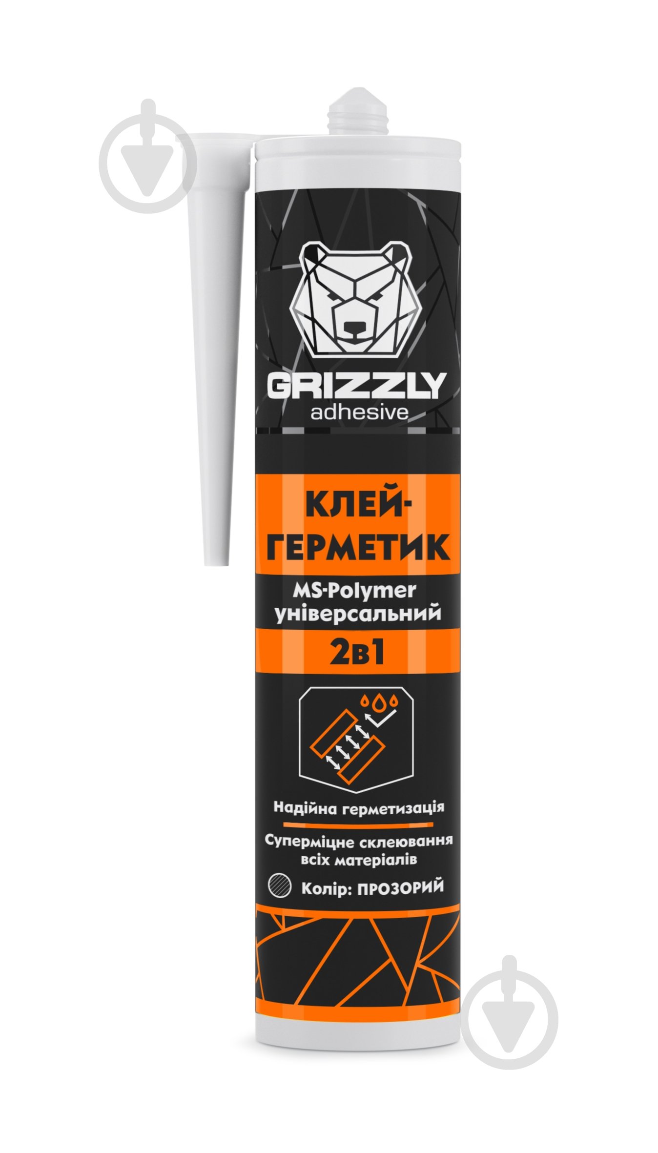 Клей-герметик Grizzly на основе MS-полимеров 280 мл прозрачный - фото 1