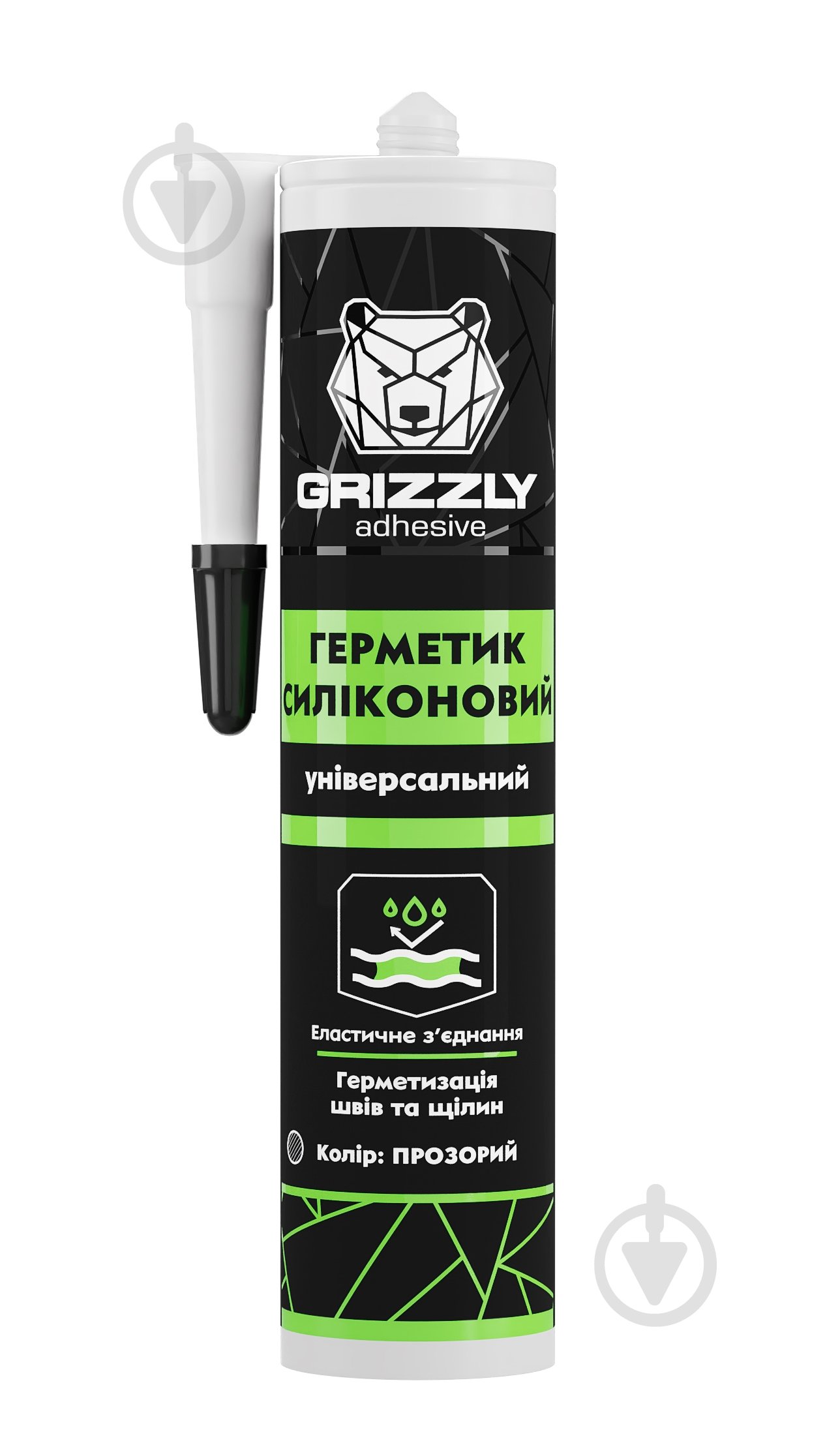 Герметик силіконовий Grizzly універсальний прозорий 280 мл - фото 1