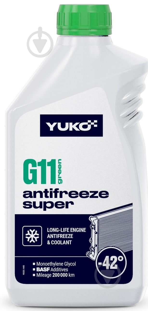 Антифриз YUKO (VUKO) Antifreeze Super G11 - 42 G11 готовий 1 л 1 кг зелений - фото 1