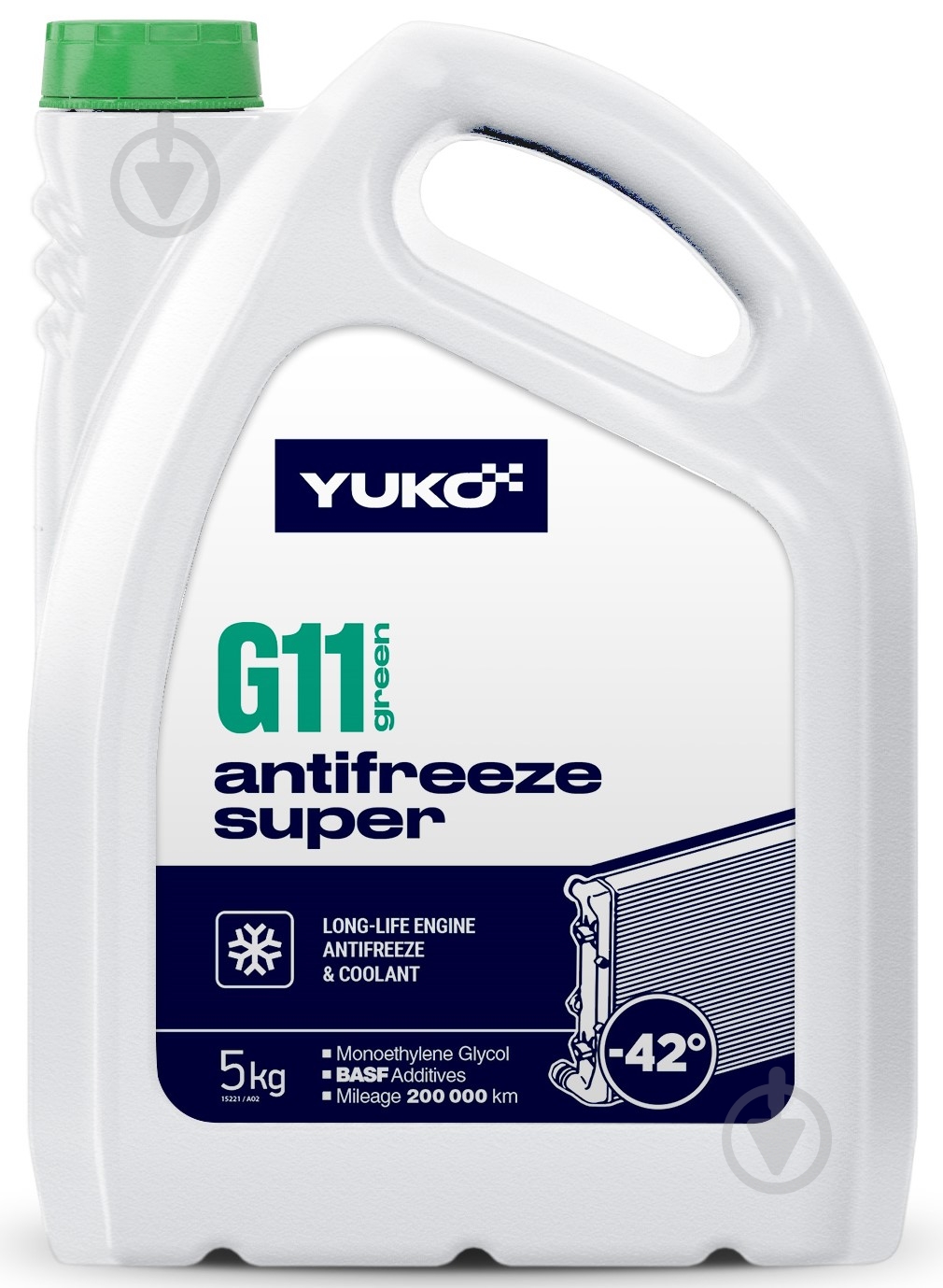 Антифриз YUKO (VUKO) Antifreeze Super G11 - 40°С G11 готовый 5 л зеленый - фото 1